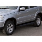 Пороги Rival Black Chevrolet Niva 2002-2009-, черный кант 160 см