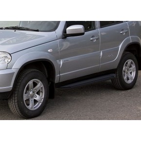 Пороги Rival Black Chevrolet Niva 2002-2009-, черный кант 160 см