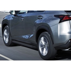 Пороги Rival Black Lexus NX 2014-2017, черный кант 173 см