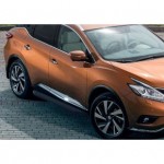 Пороги Rival Black Nissan Murano 2016-, черный кант 180 см