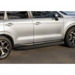 Пороги Rival Black Subaru Forester 2013-2015-, черный кант 173 см