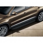 Пороги Rival Black Volkswagen Tiguan 2007-2011-2017, черный кант 173 см