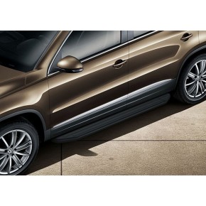 Пороги Rival Black Volkswagen Tiguan 2007-2011-2017, черный кант 173 см