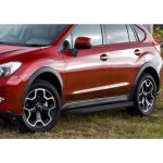 Пороги Rival Black Subaru XV 2011-2016, черный кант 173 см