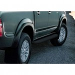Пороги Rival Black Toyota Hilux 2005-2011-2015, черный кант 193 см
