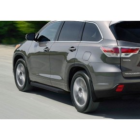 Пороги Rival Black Toyota Highlander 2007-2010-2014, черный кант 180 см