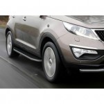 Пороги Rival Premium Hyundai IX35 2010-2013-2015, нержавеющая сталь 173 см