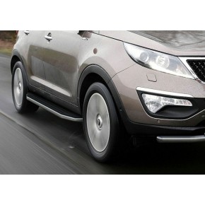 Пороги Rival Premium Hyundai IX35 2010-2013-2015, нержавеющая сталь 173 см
