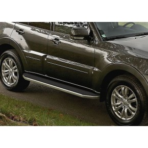 Пороги Rival Premium Mitsubishi Pajero IV 2006-2011-2014-, нержавеющая сталь 173 см