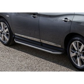 Пороги Rival Premium Nissan Pathfinder 2014-, нержавеющая сталь 193 см