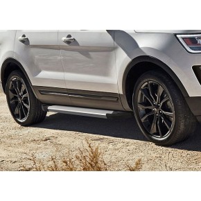 Пороги Rival Silver Ford Explorer 2011-2015-, алюминиевый профиль 193 см