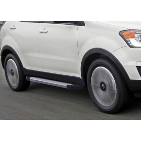 Пороги Rival Silver Ssang Yong Actyon 2010-2013-, алюминиевый профиль 173 см