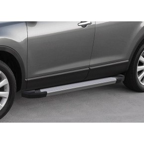 Пороги Rival Silver Nissan Terrano 2014-/Renault Duster 2011-2015-, алюминиевый профиль 173 см