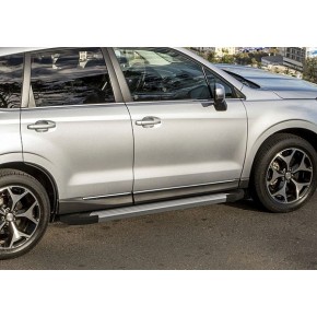 Пороги Rival Silver Subaru Forester 2013-2015-, алюминиевый профиль 173 см