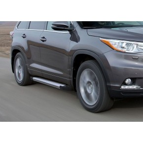 Пороги Rival Silver Toyota Highlander 2014-2017, алюминиевый профиль 180 см