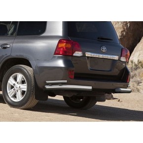 Защита заднего бампера  Toyota Land Cruiser 200 2012-2015, d76+d42 уголки