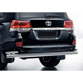 Защита заднего бампера  Toyota Land Cruiser 200 2015-, d76+d42