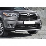 Защита переднего бампера  Toyota Highlander 2014-, 75x42 короткая