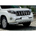 Защита переднего бампера  Toyota Land Cruiser Prado 2009-2013-, d76+d57 с профильной защитой картера