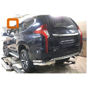 Защита заднего бампера Mitsubishi Pajero Sport (2016-) (уголки) d 76/42