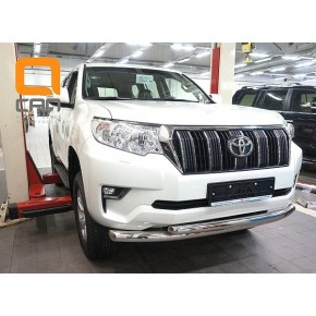 Защита переднего бампера Toyota Land Cruiser 150 (2017-) (двойная) d 76/60