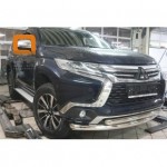 Защита переднего бампера Mitsubishi Pajero Sport (2016-) (двойная) d60/76