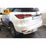 Защита заднего бампера Toyota Fortuner (2017-) (двойная) d76/60