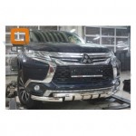 Защита переднего бампера Mitsubishi Pajero Sport (2016-) (Shark) d60/76