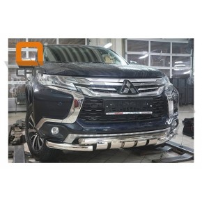 Защита переднего бампера Mitsubishi Pajero Sport (2016-) (Shark) d60/76