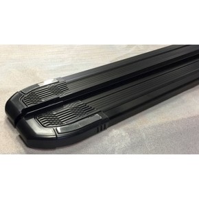 Пороги алюминиевые (Rainbow) Audi Q5 2008- (black)