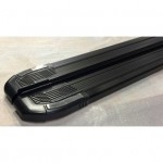 Пороги алюминиевые (Rainbow) Mercedes M klasse ML 164 2006-2011 (black)