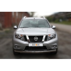 Защита передняя для Nissan Terrano 2014- (ОВАЛ) D 75х42