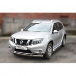Защита передняя для Nissan Terrano 2014- двойная D 60,3/42,4
