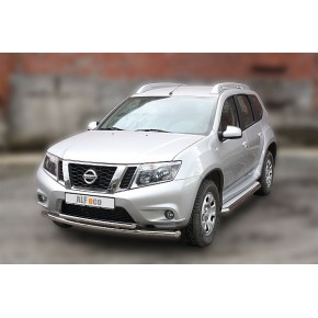 Защита передняя для Nissan Terrano 2014- двойная D 60,3/42,4