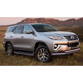 Защита передняя для Toyota Fortuner 2017- двойная (КРУГ+ОВАЛ) D 76,1/75х42