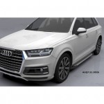 Пороги алюминиевые (Sapphire Silver) Audi (Ауди) Q7 (2015-) без панорамной крыши