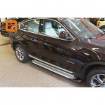 Пороги алюминиевые (Sapphire Silver) BMW X3 (F25 2010-) / BMW X4 (2014-)