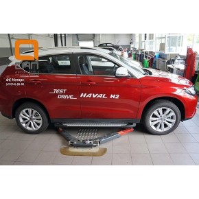 Пороги алюминиевые (Sapphire Silver) Haval H2 (2016-)