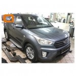 Пороги алюминиевые (Sapphire Silver) Hyundai Creta (2016-)