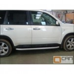 Пороги алюминиевые (Alyans) Nissan X-Trail (Ниссан Икстрейл) (2007-2010-2014)
