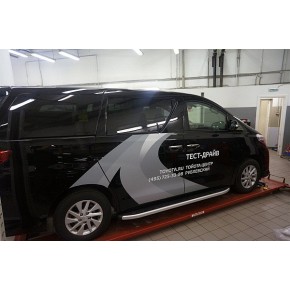 Пороги алюминиевые (Alyans) Toyota Alphard (2012-2015)