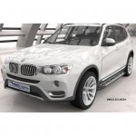 Пороги алюминиевые (Corund Silver) BMW X3 (F25 2010-) / BMW X4 (2014-)