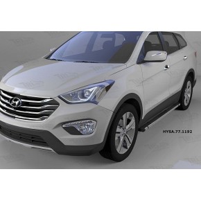 Пороги алюминиевые (Emerald Black) Hyundai Santa Fe (Хёндай Санта Фе) (2012-/2013-/2015-)