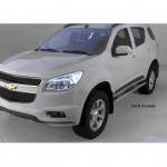 Пороги алюминиевые (Emerald Black) Chevrolet TrailBlazer (2013-)