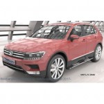 Пороги алюминиевые (Emerald Black) Volkswagen Tiguan (2017-)