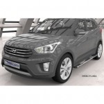 Пороги алюминиевые (Emerald Black) Hyundai Creta (2016-)