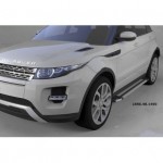 Пороги алюминиевые (Brillant) Land Rover Evoque (2011-) кроме к-ции Dynamic (серебр)
