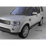 Пороги алюминиевые (Brillant) Land Rover Discovery 4 (2010-)/ Discovery 3 (2008-2010) (серебр)