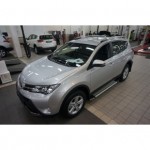 Пороги алюминиевые (Brillant) Toyota RAV4 (Тойота РАВ4) (2013-/ 2015-) (серебр) силовой крепеж