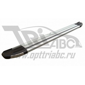 Пороги алюминиевые (Brillant) Peugeot Expert (2014-) (серебр)